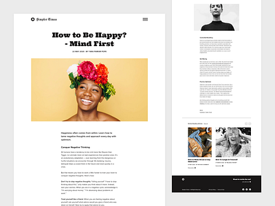Simpler Times - Blog article blog design minimal typography ui ui design user experience user interface ux ux design web web design website