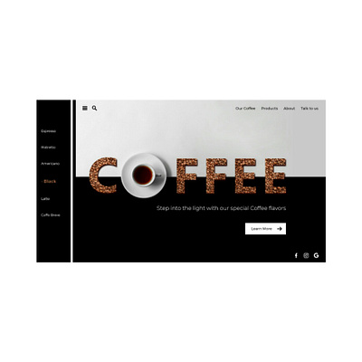 Coffee Landing page design landing page design photoshop typography uidesign web