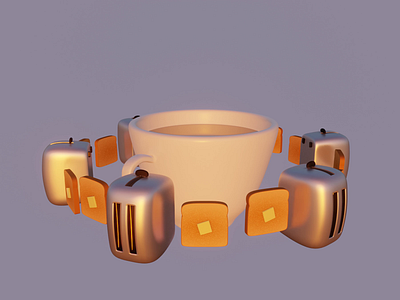 Sunny-side Up 3d 3d animation 3dart 3dartist animated animation b3d blender coffee daybreak early egg joke modeling morning retro sun sunrise toast toaster