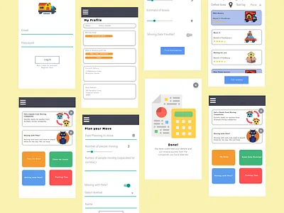 Moving Application Design app design logistics mobile app mobile app design mobile ui moving moving company ui uichallenge ux