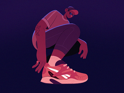 Escape & Create; A Reebok Flex art artist brand cape town character creative design digital illustration drawing editorial design fashion illustration inking photoshop purple reebok reebok classic sneakerhead sneakers style