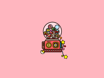 Gashapon machine illustration