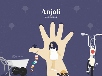 Film Poster of Anjali actor artist characters children cinema creative designer director drawing dribbble filmposter illustration illustrator indian love minimalism minimalist picture tamil