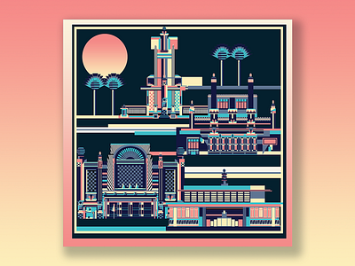 Carlton Collection | Digital Art architecture art deco art design artist artwork colour colour and lines digital art digital illustration digital print graphic design illustrator london photoshop