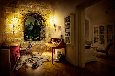 Matte Painting: the room in fantasy style fantasy illustration mattepainting room