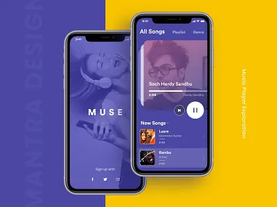 Music player UI app app design business design exploration groove interface ios mantra labs music music app ui uidesign uiux visual design