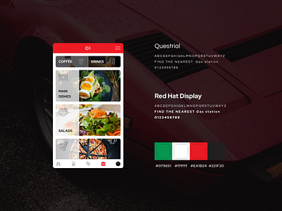 Gas Station Mobile App Food Page gas station gasoline mobile mobile app mobile app design mobile design mobile ui