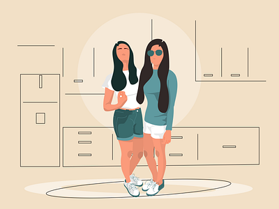 Digital Art - Sisters! artwork characters creative design digital digital illustration dribbble girl character girls graphic graphic design graphics illustration illustration art illustrations illustrator sisters vector art women