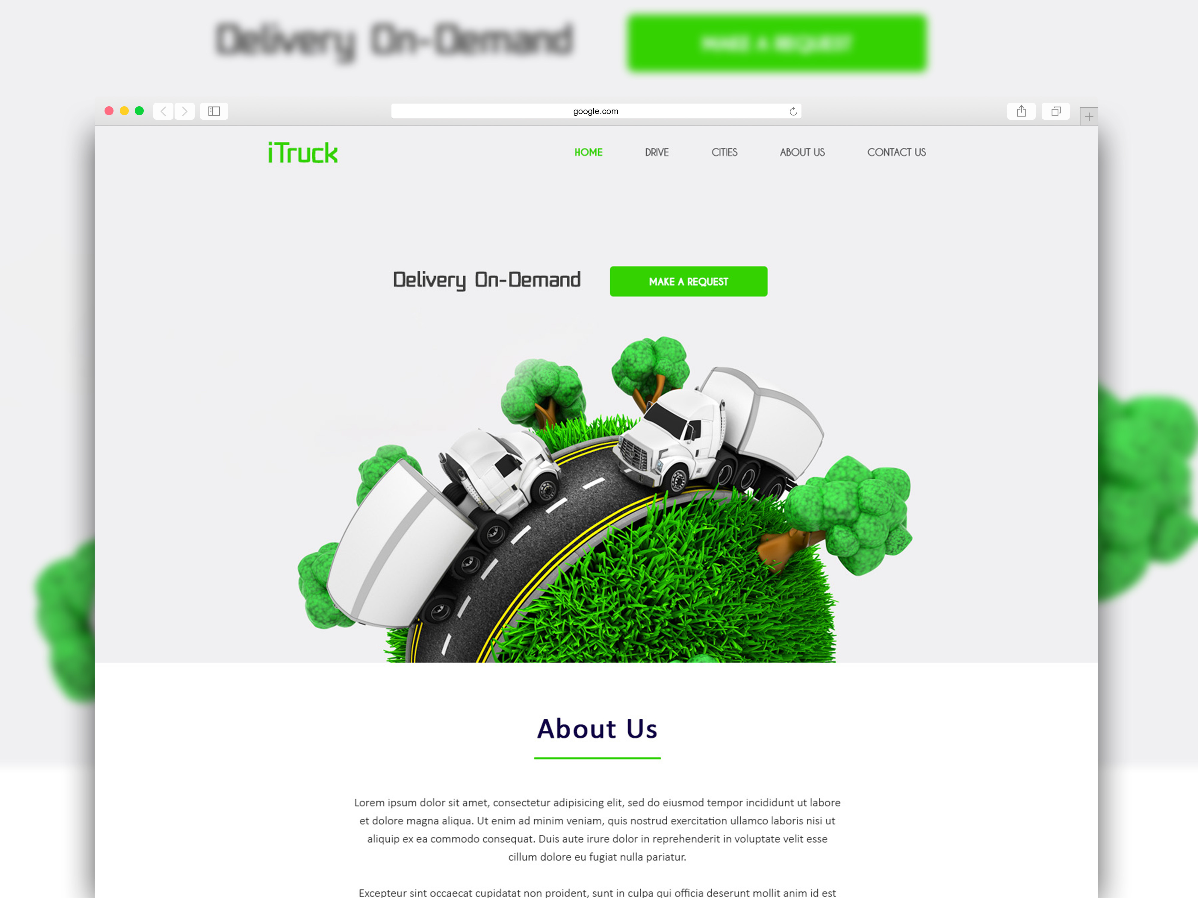 Example of Web UI for iTruck