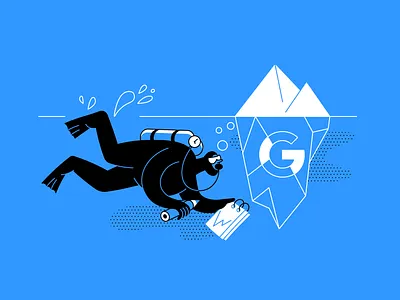Google My Business Tips 2d art app article design design diving drawing flat iceberg illustration smm tips ui vector
