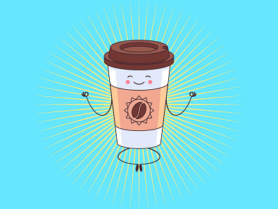Coffee Cup Character cappuccino cartoon character coffee coffee bean coffee cup coffee time coffee to go design drink espresso hot chocolate kawaii latte levitation meditation takeaway vector illustration yoga yummy