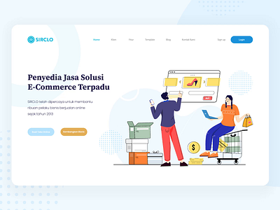 S I R C L O animation branding color development e commerce ecommerce design header design illustration online store shop web design