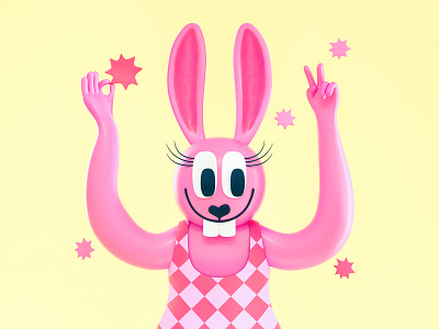 Funny Bunny 3d 3d character 3d illustration character character design cinema 4d collaboration colorful design illustration low poly octane