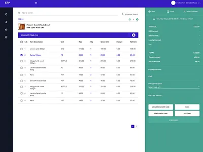 POS Screen erp erpdesign point of sales pos ui uidesign ux