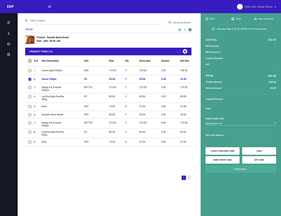 POS Screen erp erpdesign point of sales pos ui uidesign ux