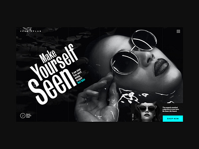 Sunglasses Campaign - Concept UI black black and white campaign dailyui design fashion landing page noir retro typography ui ui design ux web web design website white