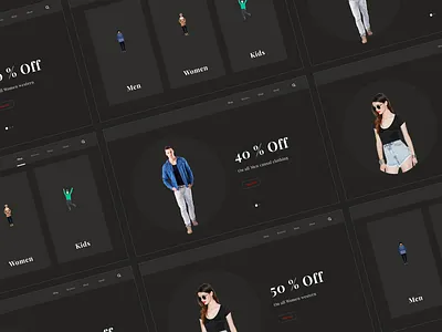 E-Commerce website - Banner & Navigation Concept banner design black design dark e commerce dark website ecommerce banner minimal banner navigation