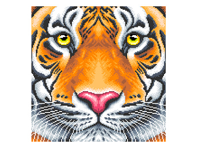 Pixel Art Illustration animal cat design gradient graphicdesign illustration pixel art pixelart pixelartist pixels tiger tigerillustration