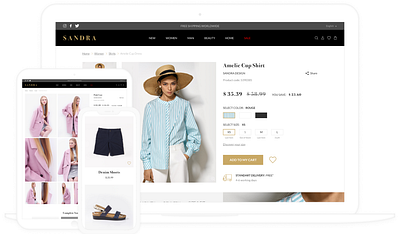 Fashion website design ui web