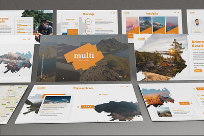 MultiAdventure - Powerpoint Template business presentation clean finance journey lifestyle minimal nature outdoor powerpoint template presentation simple summer tourism travel