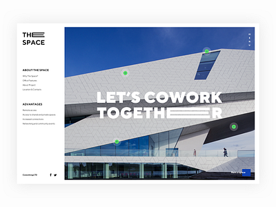 Coworking. Miss you art direction coworking coworking space hero image homepage landing page logo menu office office space typography ui ui design uixdesign ux web