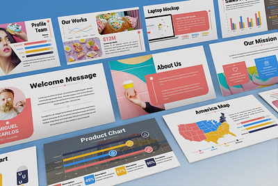 Popsicle - Colorful Powerpoint Template abstract amusement business presentation colorful cream education food fun kid lookbook pop powerpoint template presentation promotion slides