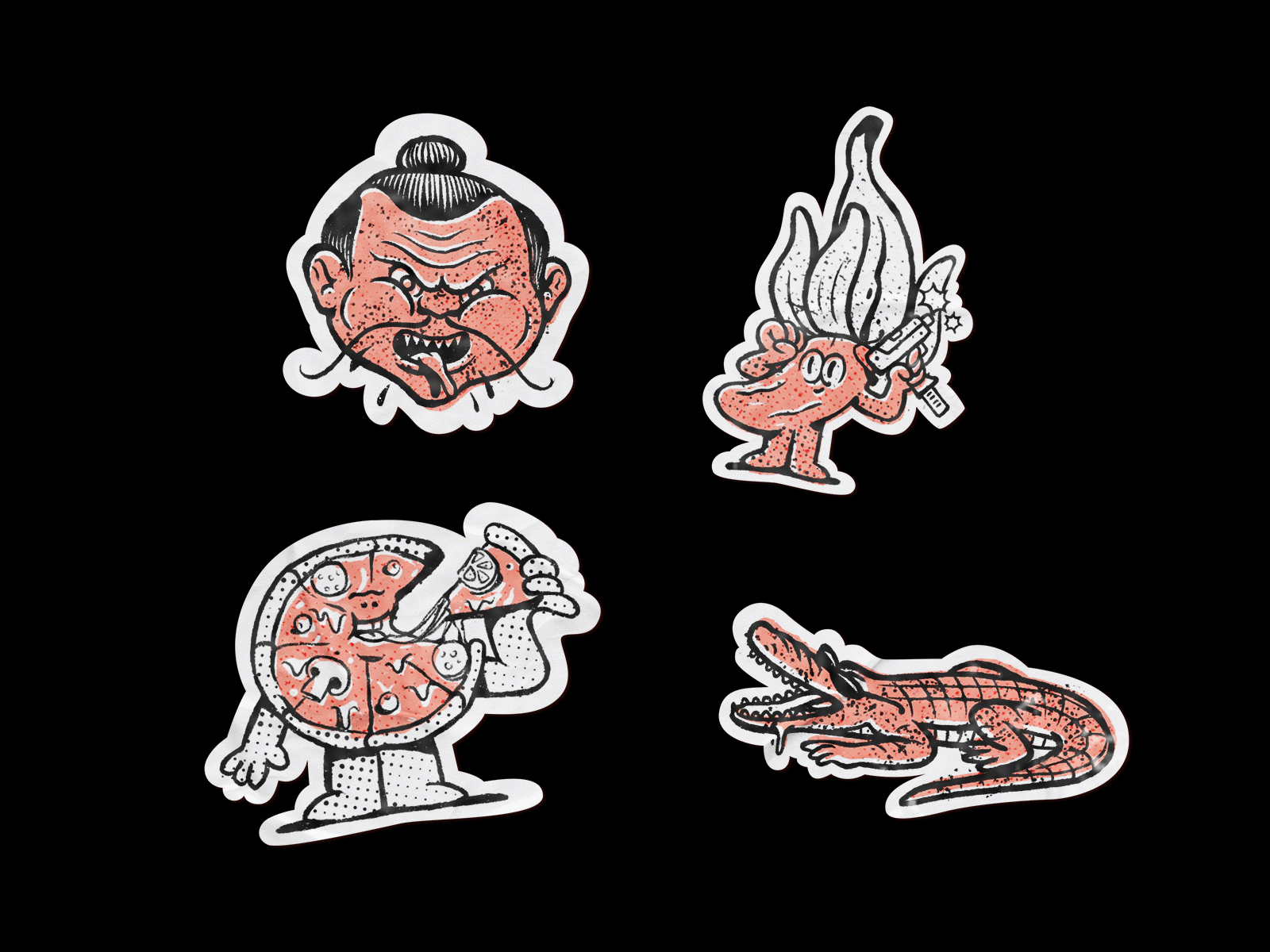 Stickers! Stickers! Stickers! character illustration print sticker underground