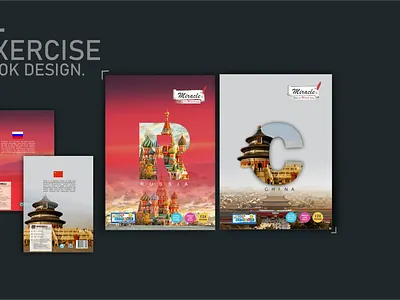 EXERCISE BOOK COVER DESIGN aesthetic animation book cover book cover design colors concept countryside cover creative cute cute poster design exercise book marketing poster stationery