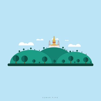 swayambu landscape landscape landscape illustration vector vector illustration