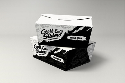 Graff Eaty Sliders Package black box brush creative design die cut eat food hotdog illustrator logos packaging pattern photoshop sliders white