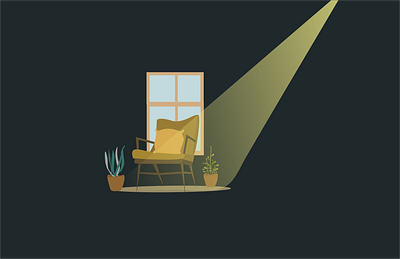 dying alone aesthetic animation chair comfy room drawing flyer illustration illustrator marketing poster room social media sofa sunrise