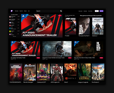 Twitch Redesign Concept app blog dashboad dashboard app design flat games gaming interface invites landing page logo redesign software interface twitch ui ux web design web interface