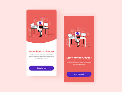 Learn how to code UI App coding app design design concept mobile onboarding ui ui design ux vector