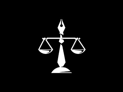 logo of a lawyer branding design inspiration justice law lawyer legal practice logo minimalism pen scales sign silhouette tie