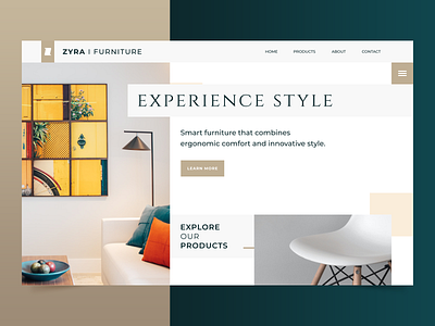 Zyra - Furniture WebStore agency business corporate dailyui desktop ecommerce elegant figma flat furniture graphic design homepage landing page product design responsive template ui ux web design website