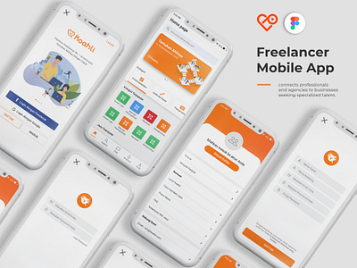 Freelancer Mobile App - UI/UX Design adobe xd freelancer ios app mobile app design mobile app ui ui design ux design