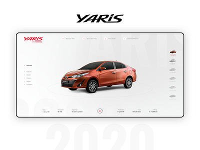 IMC Pakistan - Toyota Yaris 2020 (Website Concept) car interaction interactiondesign template toyota toyota paksitan toyota yaris ui design uiux uiuxdesign ux interaction uxdesign web concept web idea website website concept website design website idea yaris2020