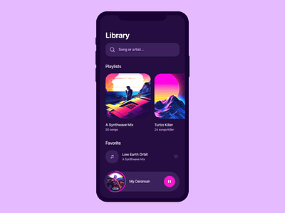 Music Player animation app clean dark design gif interface mobile music music player playlist sound soundwave ui ux