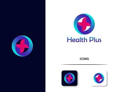 Health plus Logo analytics branding branding concept business logo clean creative gradient logo icon infographics letter logo lettermark logodesign logotype medical logo minimal sketch symble trendy logo typography ui ux