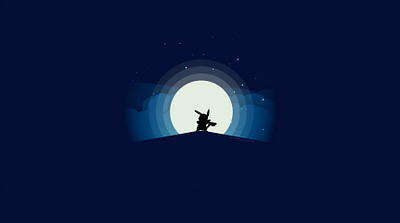 Moonlight Adventure with Pikachu adobe illustrator animation illustration vector