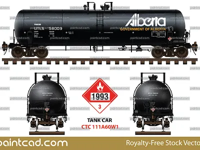 Procor UTLX tank car CTC - 111A60W1 by Government of Alberta chemical industry cistern dangerous transport diesel transportation dot 111 freight train petroleum polymer industry procor limited procor limited railway tank car tanker wagon