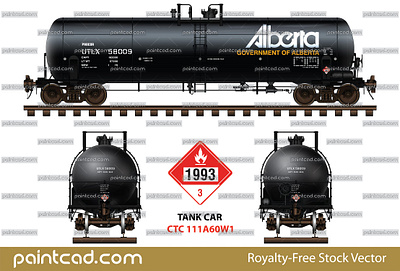 Procor UTLX tank car CTC - 111A60W1 by Government of Alberta chemical industry cistern dangerous transport diesel transportation dot 111 freight train petroleum polymer industry procor limited procor limited railway tank car tanker wagon