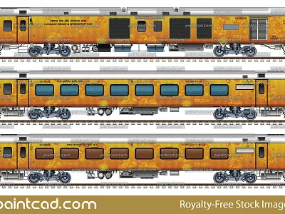 LHB rake of the train 12585 Tejas Express Lucknow-New Delhi anti graffiti livery executive ac chair car generator coach