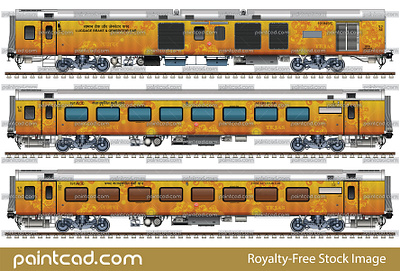 LHB rake of the train 12585 Tejas Express Lucknow-New Delhi anti graffiti livery executive ac chair car generator coach