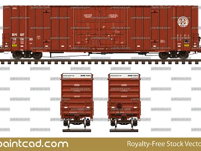 High cube boxcar 60 ft by Burlington Northern Santa Fe Railway boxcar cargo covered wagon freight trains goods wagon railroad railway transport van
