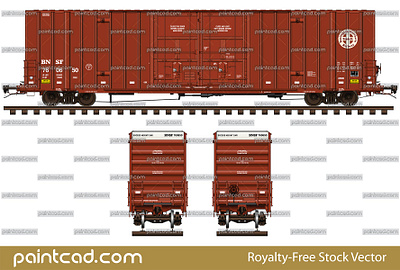High cube boxcar 60 ft by Burlington Northern Santa Fe Railway boxcar cargo covered wagon freight trains goods wagon railroad railway transport van