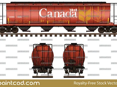 Covered hopper car with capacity 5800 cf and big logo Canada 4 bay hopper car cargo cylindrical covered hopper freight train railroad car railway transport wagon