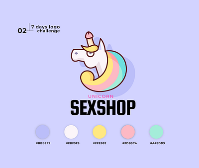 Just for fun - Unicorn Sexshop illustration logo sex