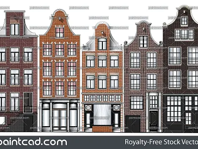 Old Renaissance canal houses from Amsterdam city architecture canal house facade gables grachtenpand huis real estate residential urban