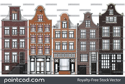 Old Renaissance canal houses from Amsterdam city architecture canal house facade gables grachtenpand huis real estate residential urban